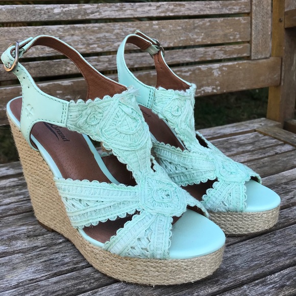 Lucky Brand Shoes - Lucky Brand Blue Espadrille Wedge Sandals